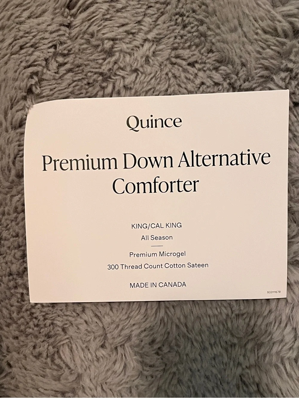 Quince Ultra-Warm Comforter in White NWT King